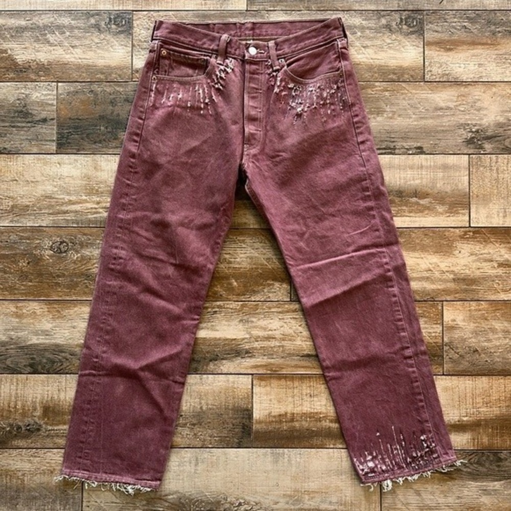 LEVIS CUSTOM ONE OF A KIND RADIANT RIPPED STARBURST JEANS